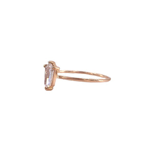 BULLET DIAMOND SOLITAIRE RING IN 18KT ROSE GOLD