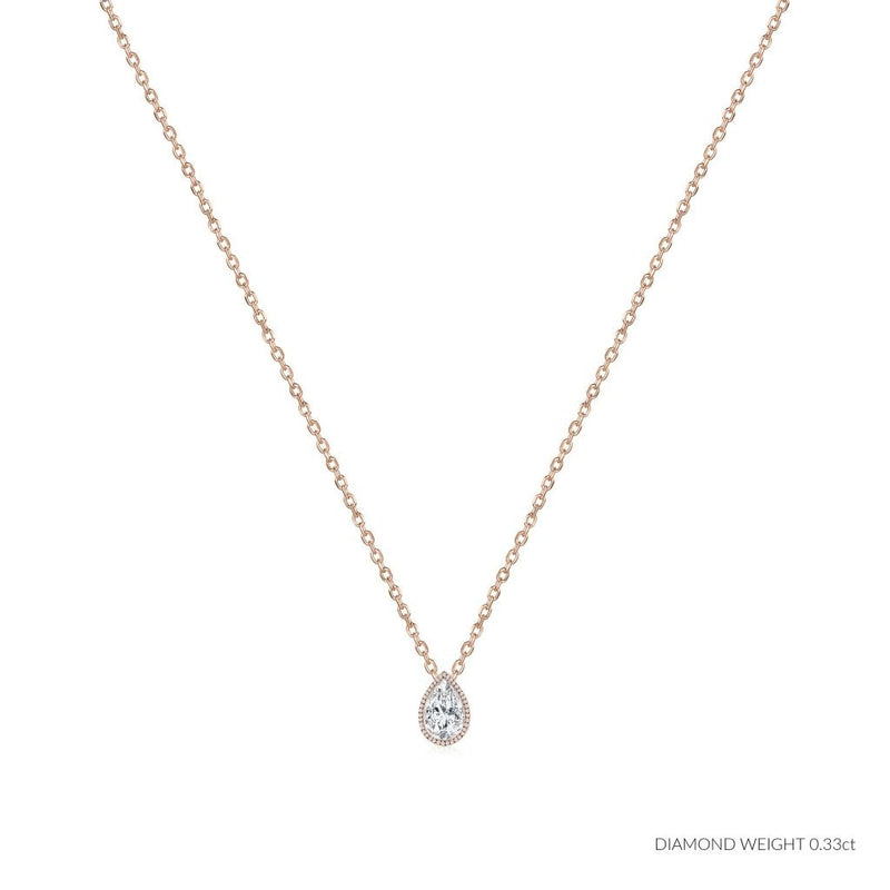 ROCK & DIVINE - PERFECT PEAR DROP PENDANT WITH HALO | NECKLACES