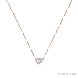 ROCK & DIVINE - PERFECT PEAR ROSE CUT PENDANT WITH HALO | ROSE / 0.50 NECKLACES