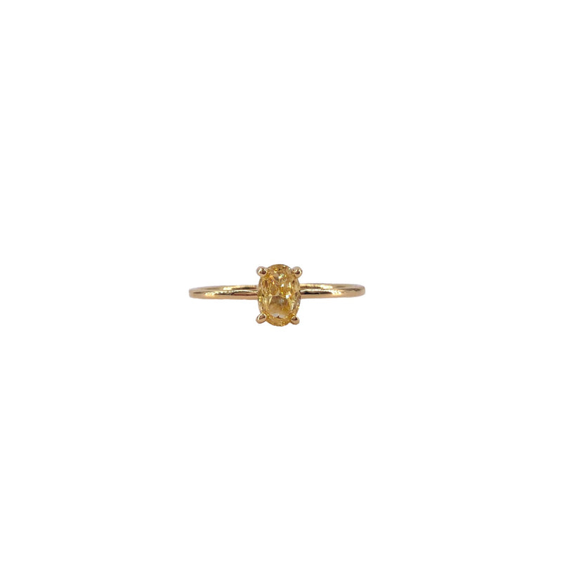 FANCY ORANGE YELLOW DIAMOND SOLITAIRE RING IN 18KT YELLOW GOLD