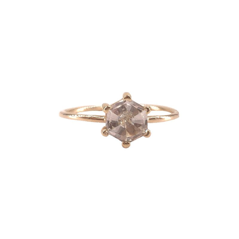 MIRROR DIAMOND SOLITAIRE RING IN 18KT YELLOW GOLD