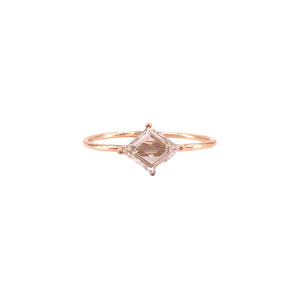 VISIONARY DIAMOND SOLITAIRE RING SET HORIZONTAL IN 18KT ROSE GOLD