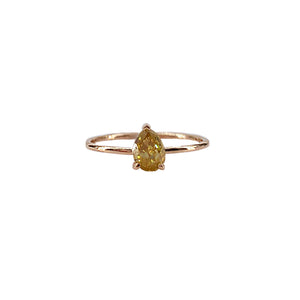 FANCY INTENSE ORANGE-YELLOW SOLITAIRE DIAMOND RING IN 18KT ROSE GOLD