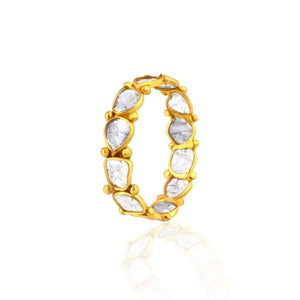 ROCK & DIVINE - LUMINARY ETERNITY RING WITH DIAMOND SLICES | YELLOW RINGS
