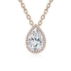 ROCK & DIVINE - PERFECT PEAR DROP PENDANT WITH HALO | NECKLACES