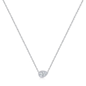 ROCK & DIVINE - PERFECT PEAR PENDANT WITH HALO | NECKLACES