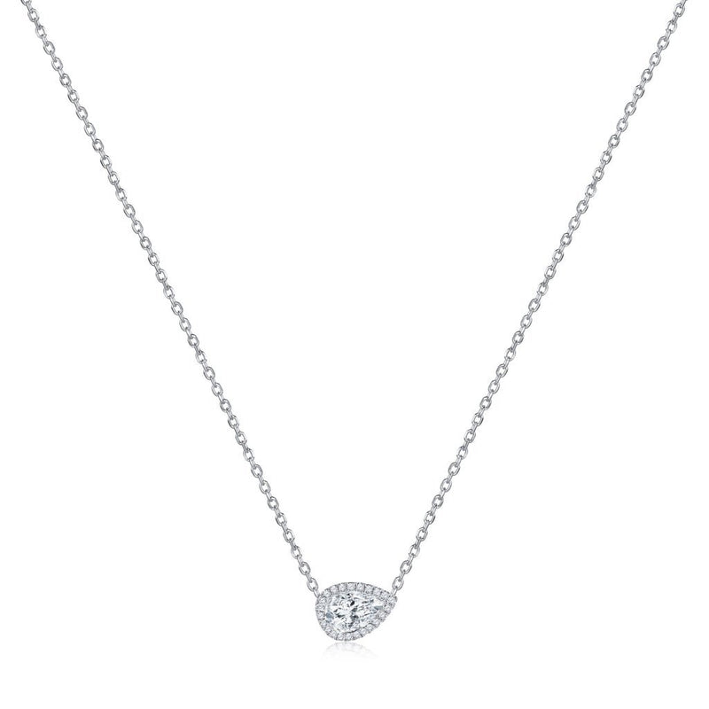 ROCK & DIVINE - PERFECT PEAR PENDANT WITH HALO | NECKLACES