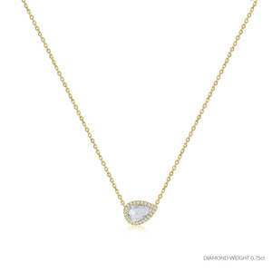 ROCK & DIVINE - PERFECT PEAR ROSE CUT PENDANT WITH HALO | YELLOW / 0.75 NECKLACES