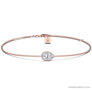 ROCK & DIVINE - PERFECT PEAR WITH HALO | ROSE / 0.50 BRACELETS