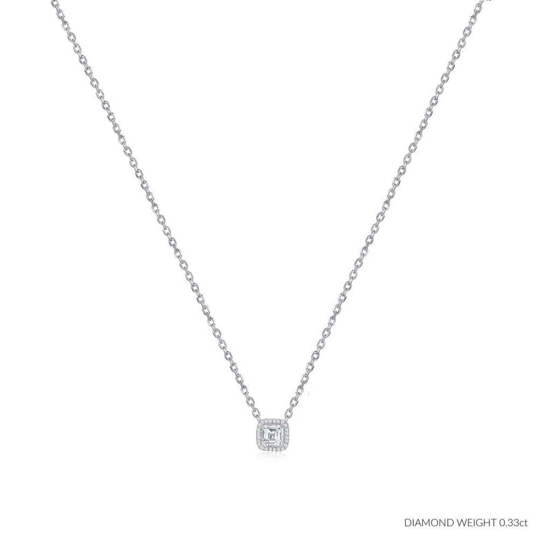 PERFECT SQUARE PENDANT WITH HALO