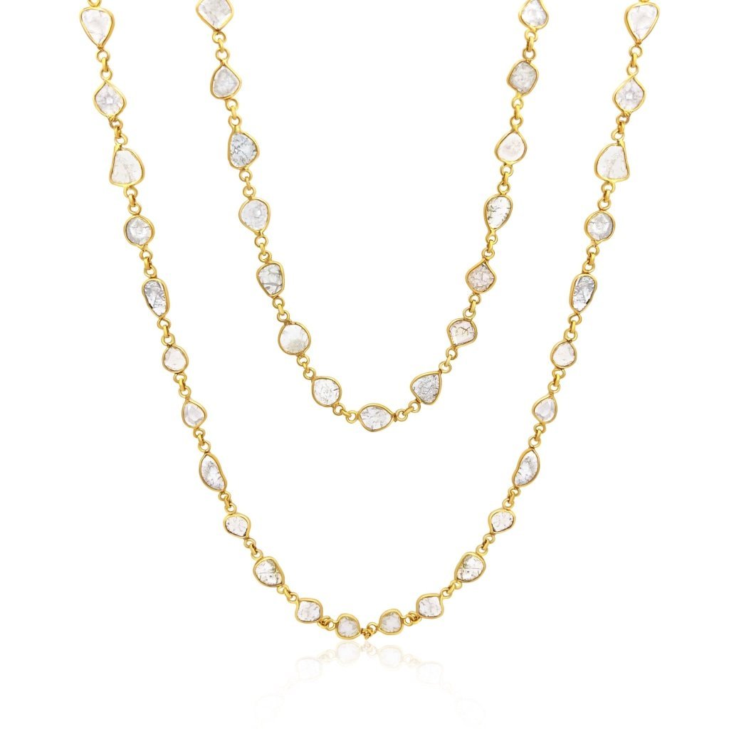 ROCK & DIVINE - SUN STREAM NECKLACE WITH DIAMOND SLICES 36 | YELLOW NECKLACES