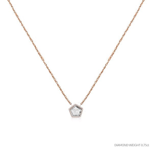 ROCK & DIVINE - THE CROWN JEWEL PENDANT WITH HALO | ROSE / 0.75 NECKLACES