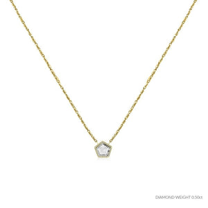 ROCK & DIVINE - THE CROWN JEWEL PENDANT WITH HALO | YELLOW / 0.50 NECKLACES
